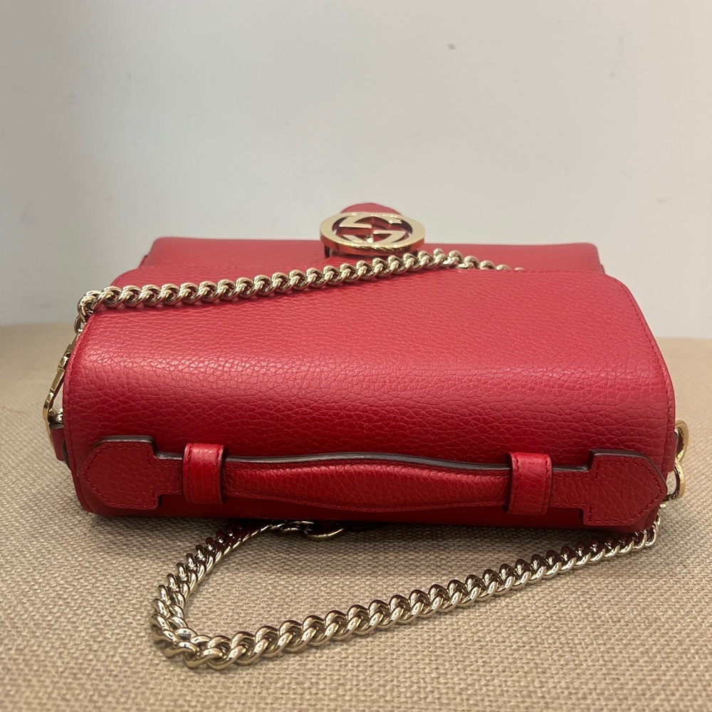 Gucci Dollar Calfskin Interlocking G Top Handle Shoulder Bag - Picture 6 of 11
